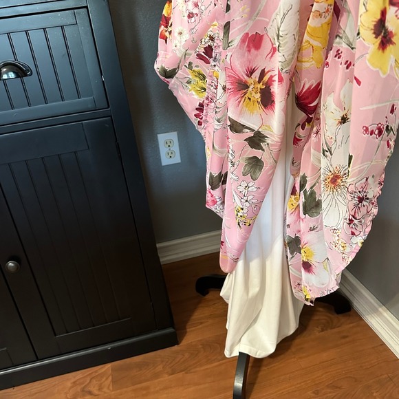 Figueroa & Flower Dress Large Pink Floral Maxi Cottagecore Boho Smocked Flowy - Picture 3 of 9